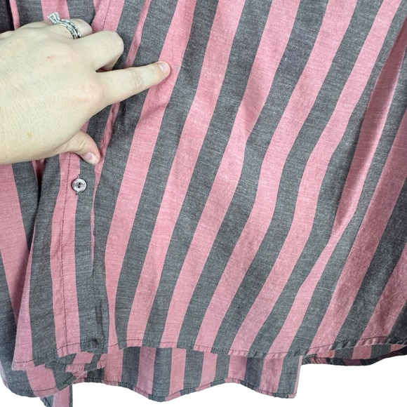 Mille Striped Pink and Brown Women's Top Preppy academia boho girly - Picture 7 of 14